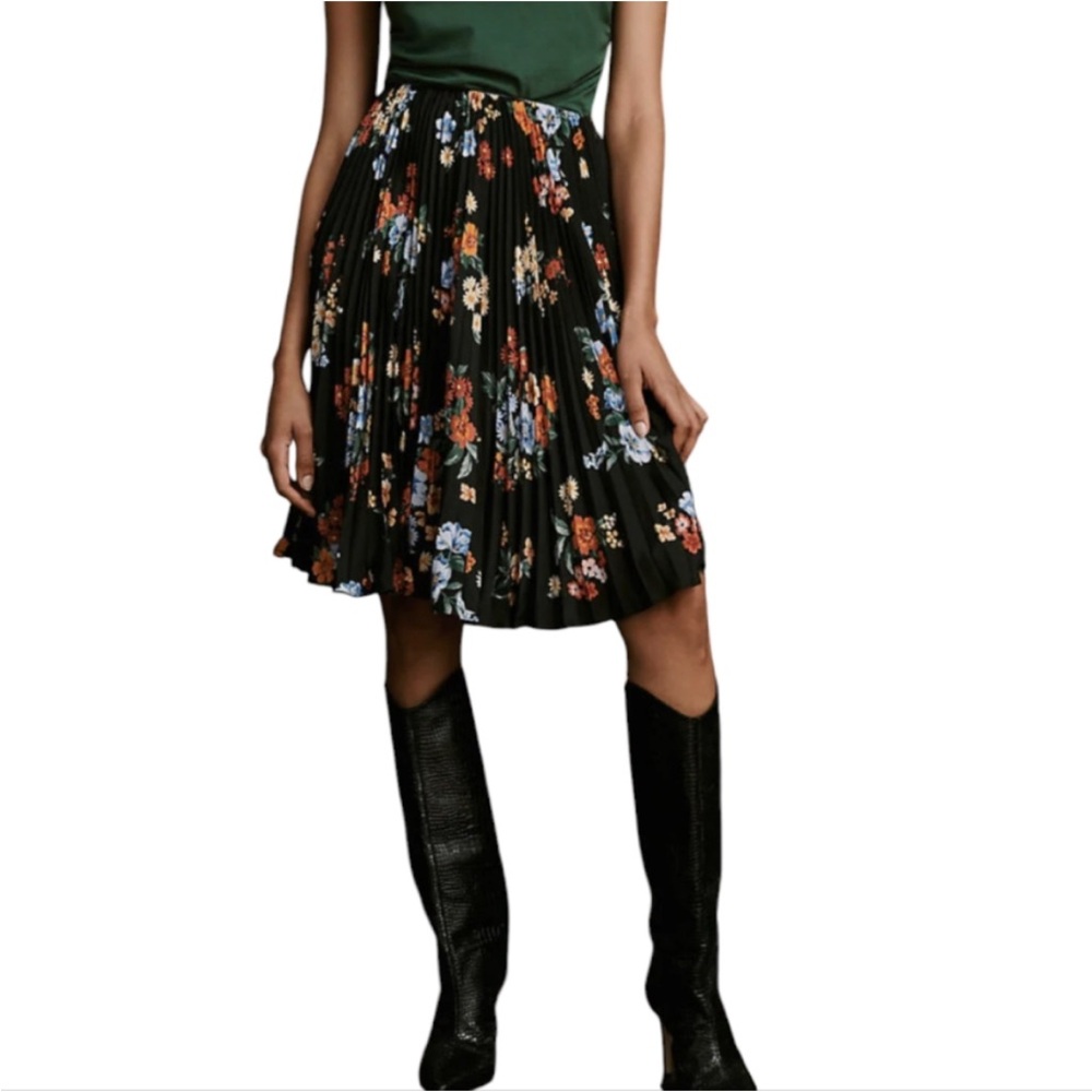 Maeve for Anthropologie Floral Pleated Skirt: Size 18W